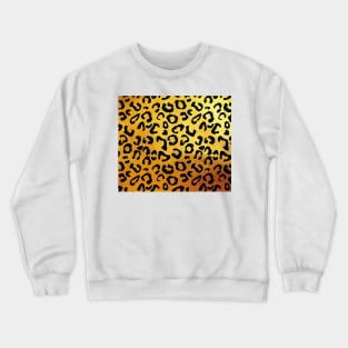 Black leopard print, golden backgound Crewneck Sweatshirt